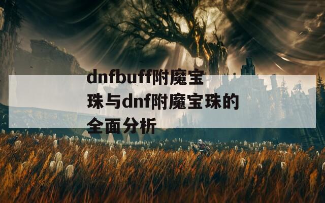 dnfbuff附魔宝珠与dnf附魔宝珠的全面分析