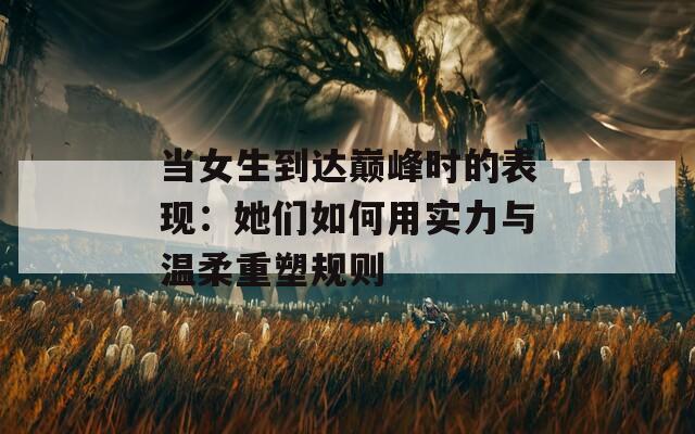 当女生到达巅峰时的表现：她们如何用实力与温柔重塑规则