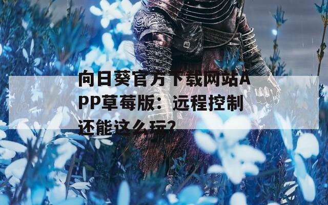 向日葵官方下载网站APP草莓版：远程控制还能这么玩？